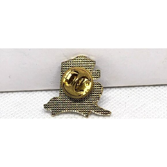 Alaska State Outline Enamel Lapel Pin With Gold-Tone Design & Star Detailing - Picture 4 of 6